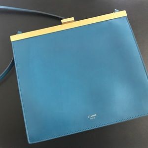 Celine mini clasp bag Teal Blue